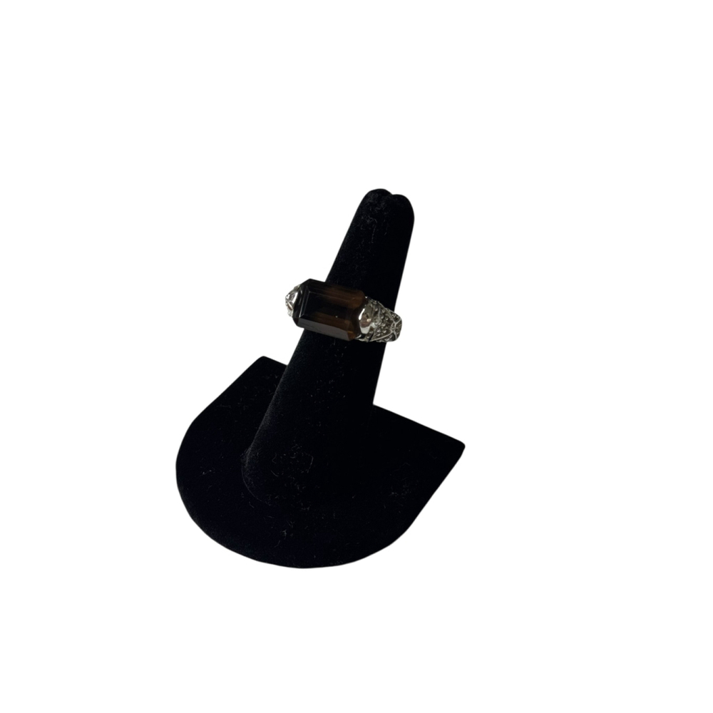 Women's Lia Sophia Silver Ring with Brown Stone